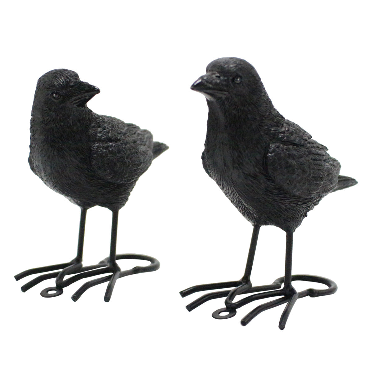 Halloween Realistic Resin Crow Sculpture - Gothic Garden Decor & Artistic Home Ornament