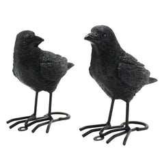 Halloween Realistic Resin Crow Sculpture - Gothic Garden Decor & Artistic Home Ornament