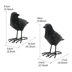 Halloween Realistic Resin Crow Sculpture - Gothic Garden Decor & Artistic Home Ornament
