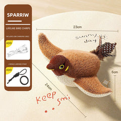 Electronic Cat Teaser Toy: Fluffy Shaky Sparrow - Automatic Flapping Bird Wand for Boredom Buster Fun