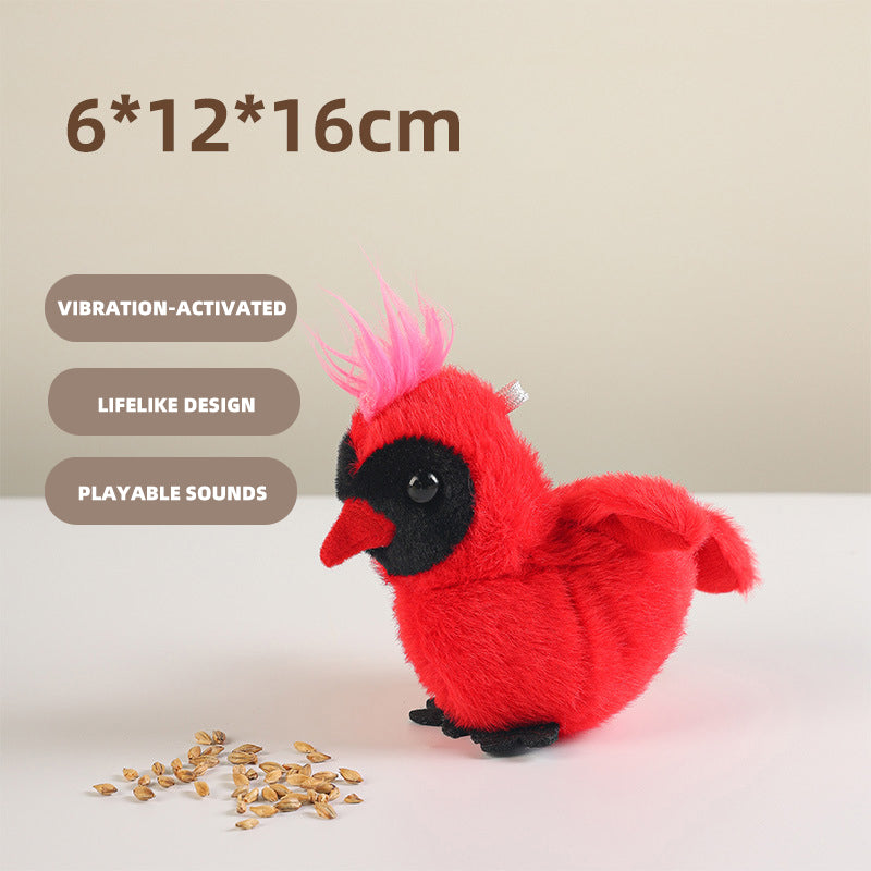 Electronic Cat Teaser Toy: Fluffy Shaky Sparrow - Automatic Flapping Bird Wand for Boredom Buster Fun